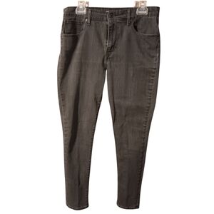LEVI'S 721 Charcoal Gray / Light Black Wash High Rise Denim Skinny Jeans